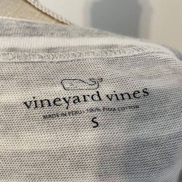 Vineyard Vines Dress Womens Small Gray Striped Short Sleeve Short - Picture 5 of 5